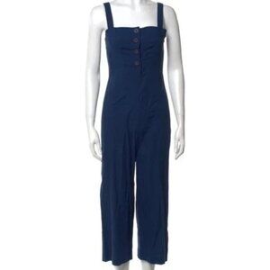 STAUD Button Up Square Neckline Jumpsuit
